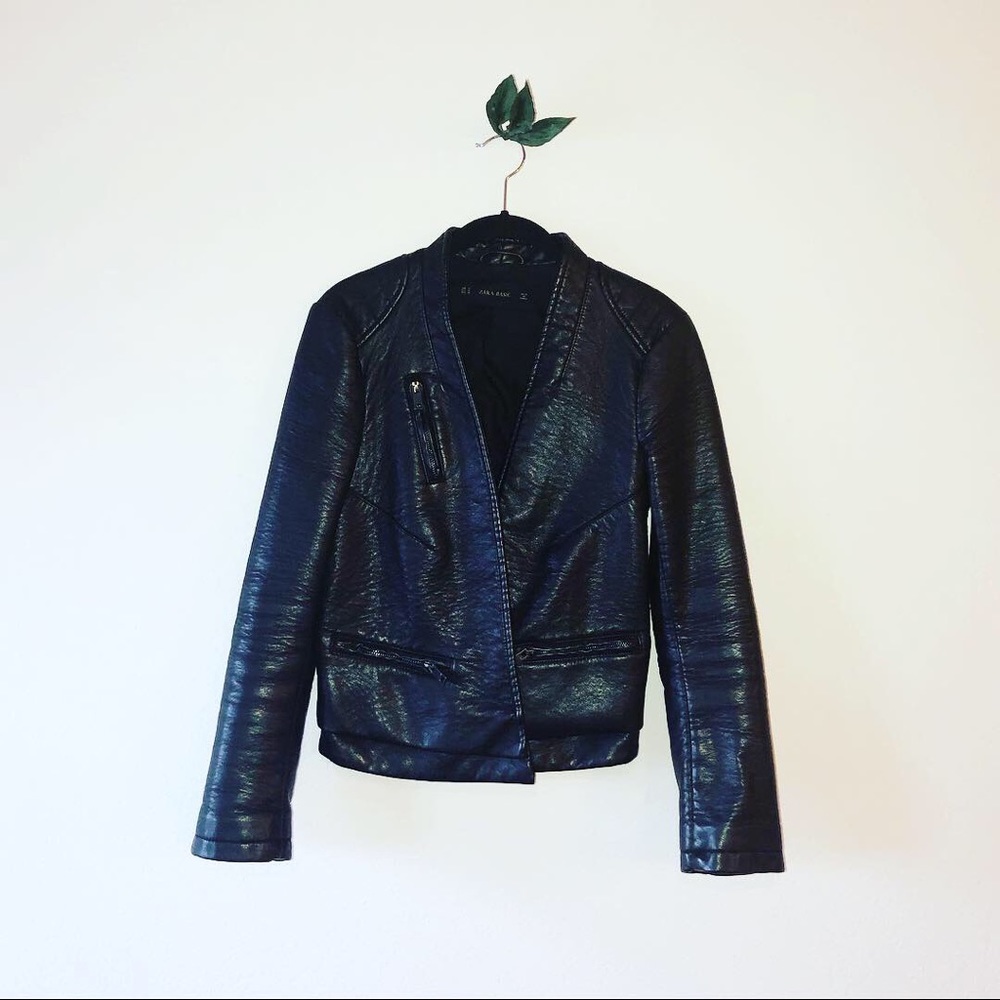 Zara Basic Leather Jacket - image 1